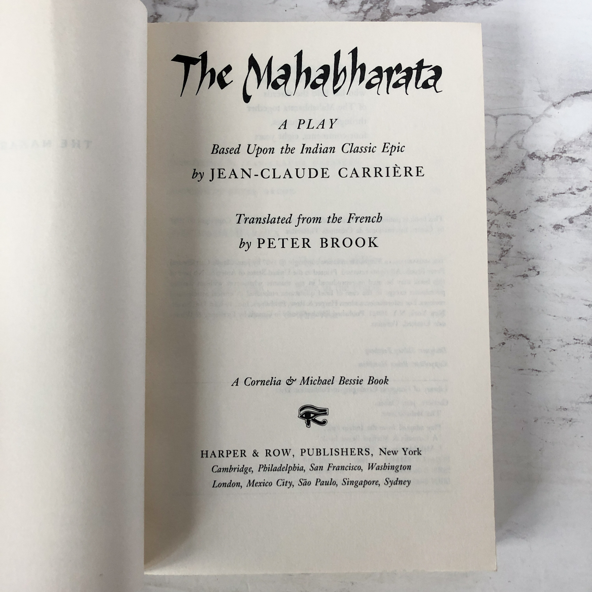 The Mahabharata: A Play by Jean-Claude Carrière [1987 PAPERBACK] - Bookshop Apocalypse