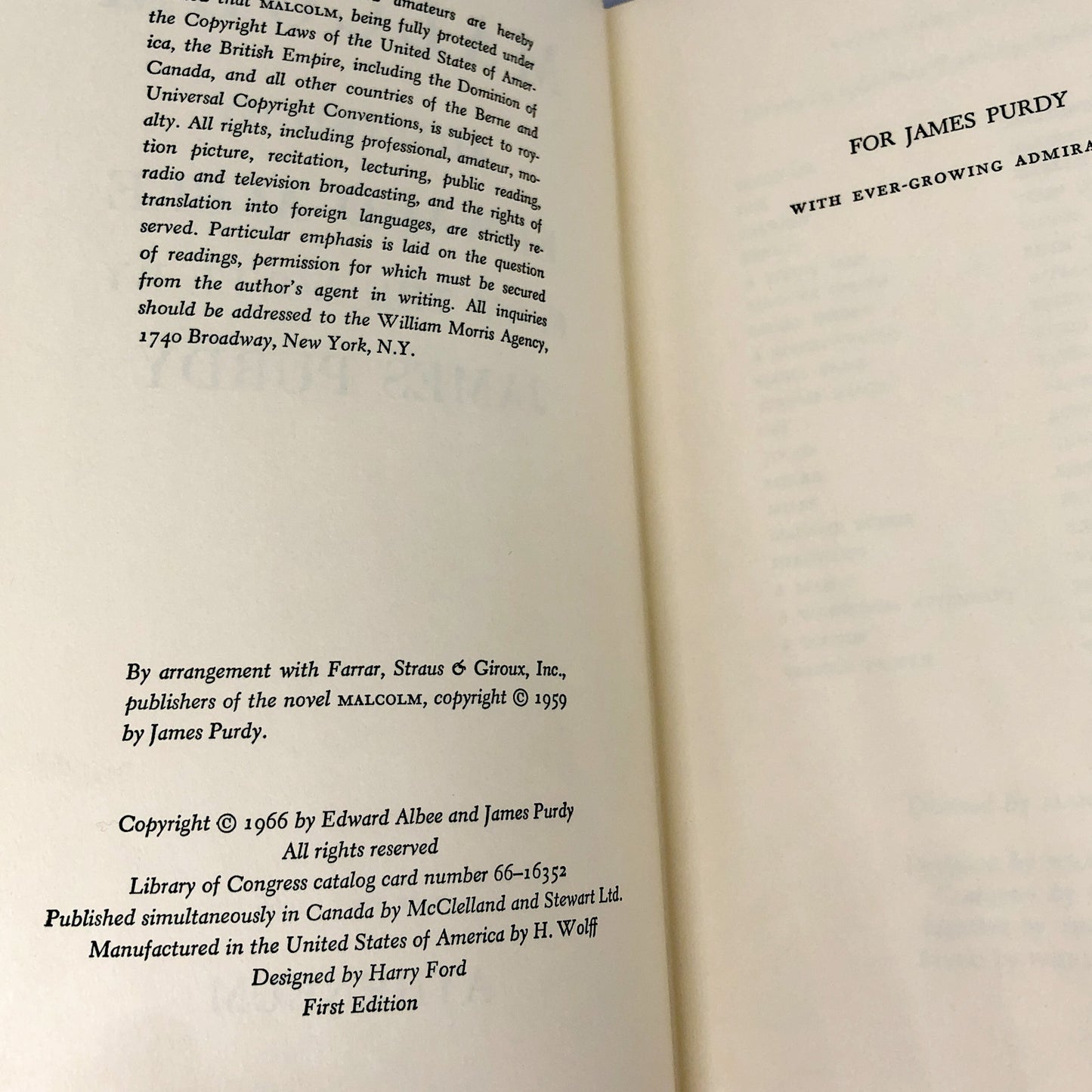 Malcolm: A Play by Edward Albee & James Purdy [FIRST EDITION • FIRST PRINTING] 1966