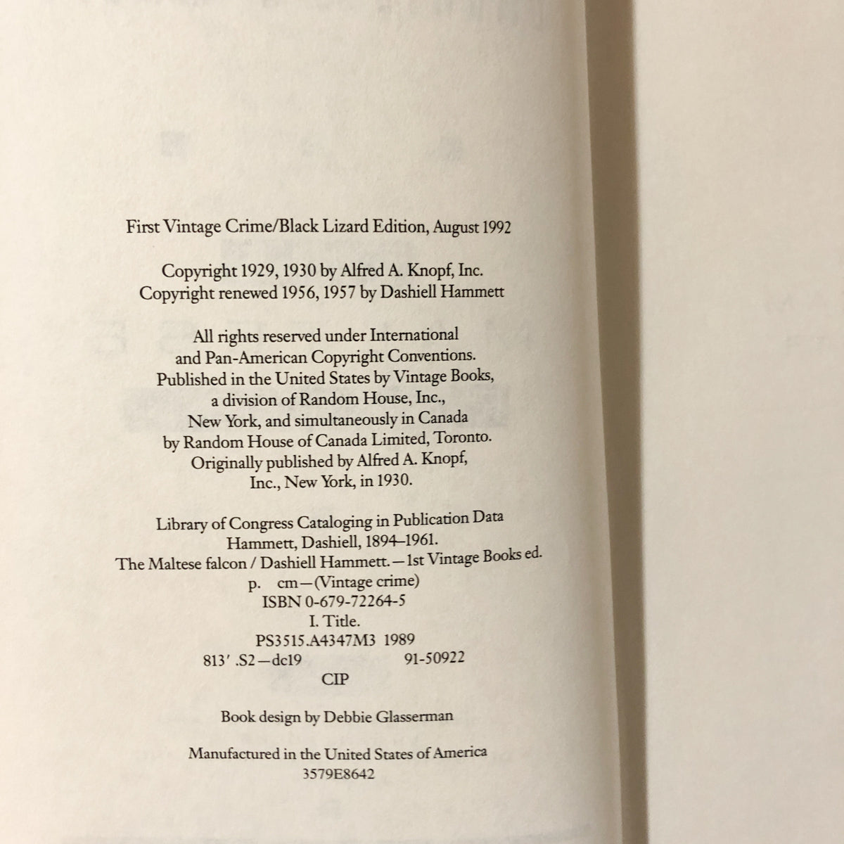 The Maltese Falcon by Dashiell Hammett [1992 TRADE PAPERBACK] - Bookshop Apocalypse