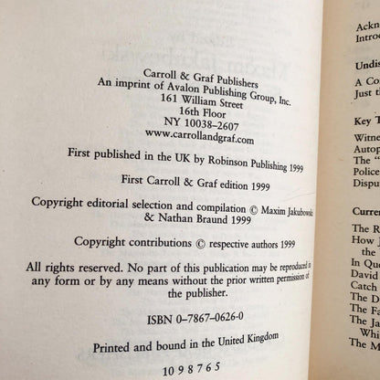 The Mammoth Book of Jack the Ripper by Maxim Jakubowski & Nathan Braund [U.K. TRADE PAPERBACK] 1999