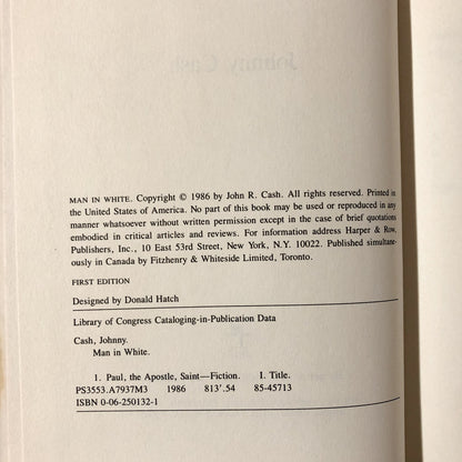 Man in White by Johnny Cash [FIRST EDITION] - Bookshop Apocalypse
