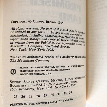 Manchild in the Promised Land by Claude Brown [1965 PAPERBACK]