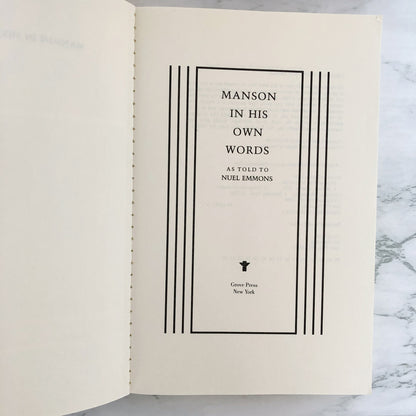 Manson in His Own Words by Charles Manson & Neul Emmons [TRADE PAPERBACK / 1986]