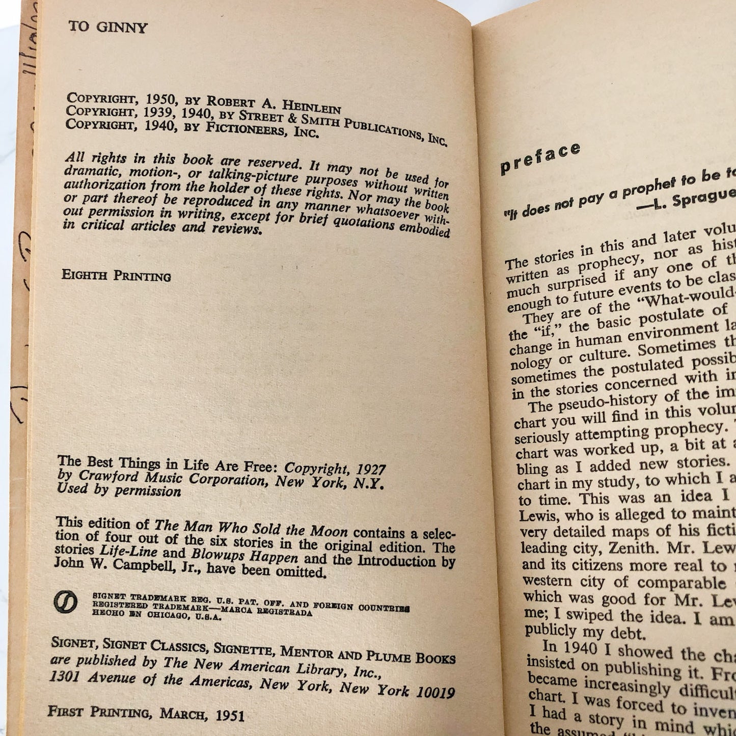 The Man Who Sold the Moon by Robert A. Heinlein [1951 PAPERBACK]