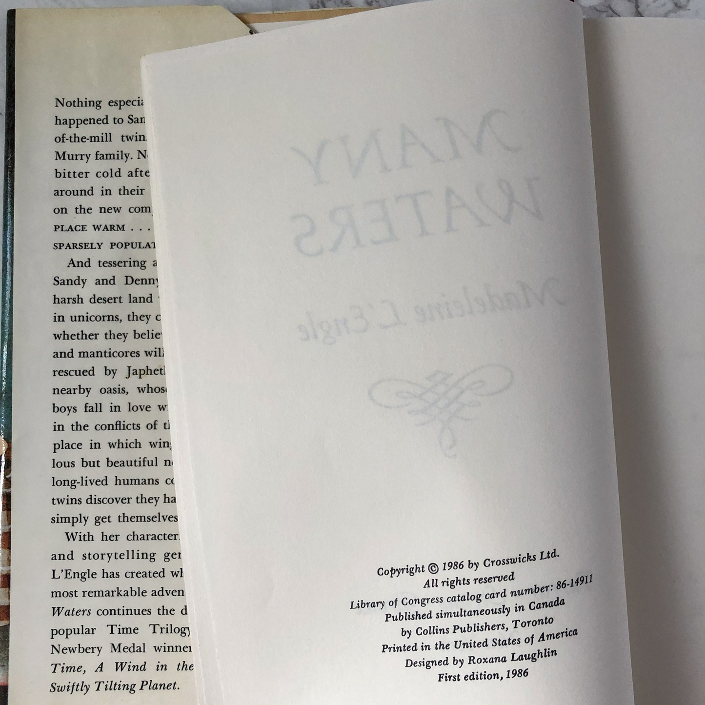 Many Waters by Madeleine L'Engle [FIRST EDITION / 1986] - Bookshop Apocalypse