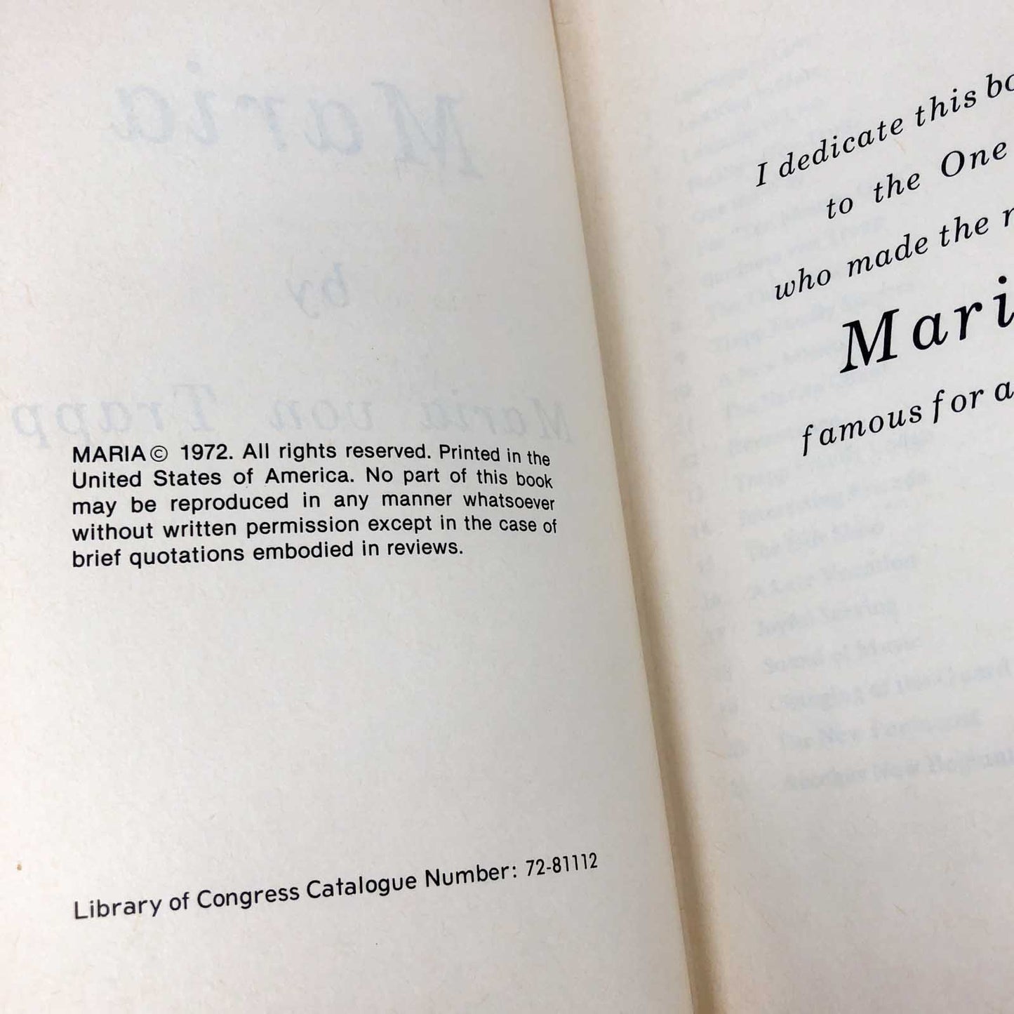 Maria by Maria von Trapp [FIRST EDITION • FIRST PRINTING] 1972 • Creation House