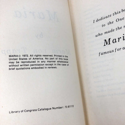 Maria by Maria von Trapp [FIRST EDITION • FIRST PRINTING] 1972 • Creation House
