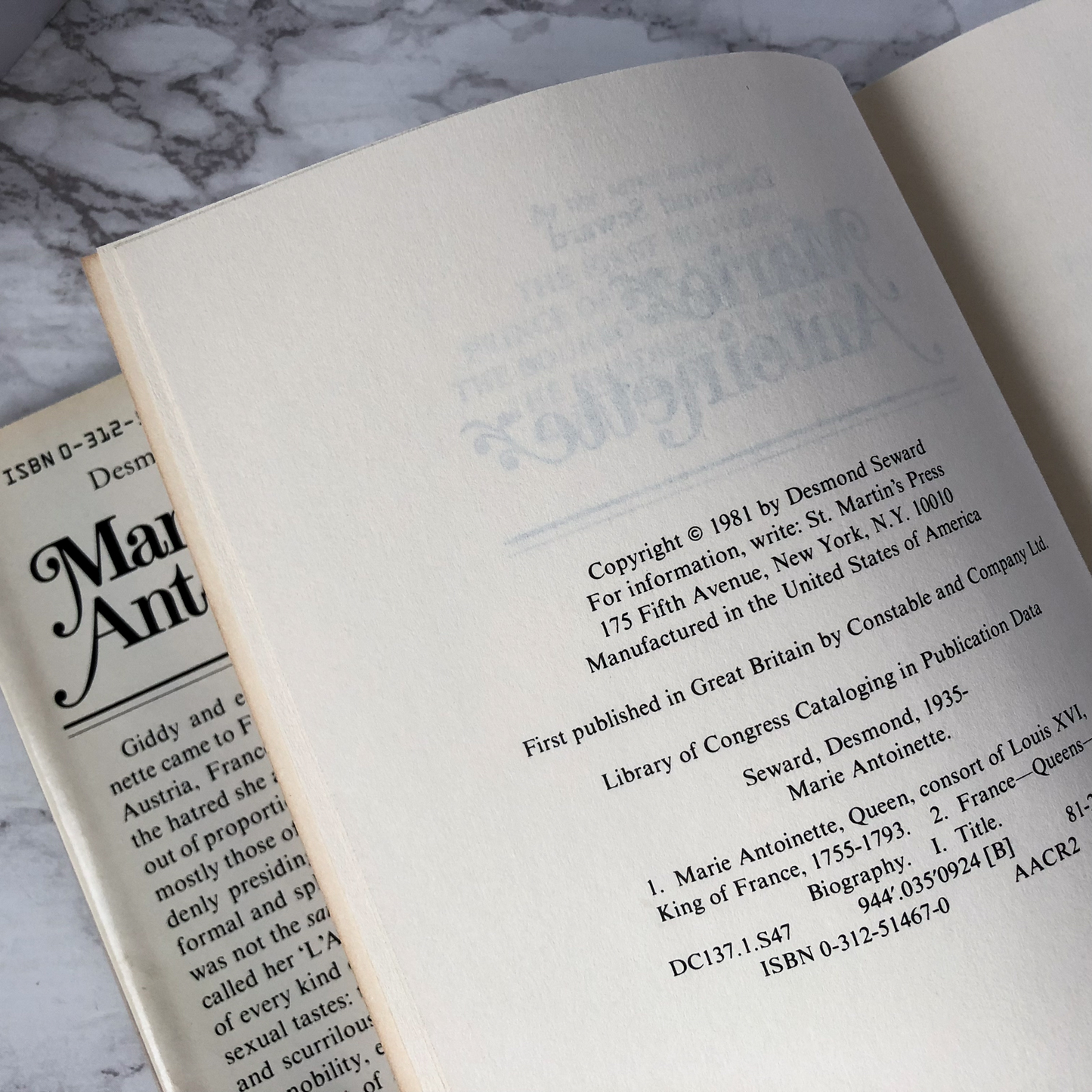 Marie Antoinette by Desmond Seward [FIRST EDITION] - Bookshop Apocalypse