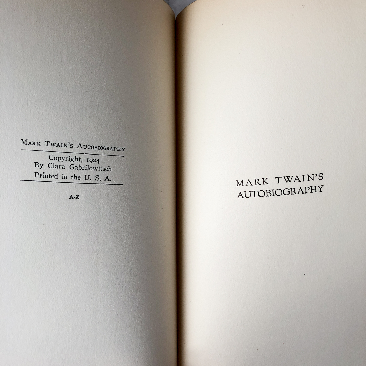 Mark Twain's Autobiography Volumes I & II [1925 LIMITED EDITION] - Bookshop Apocalypse