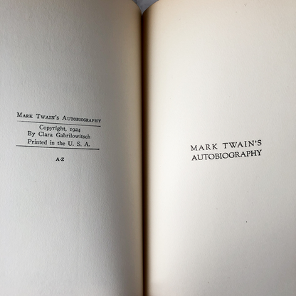 Mark Twain's Autobiography Volumes I & II [1925 LIMITED EDITION] - Bookshop Apocalypse