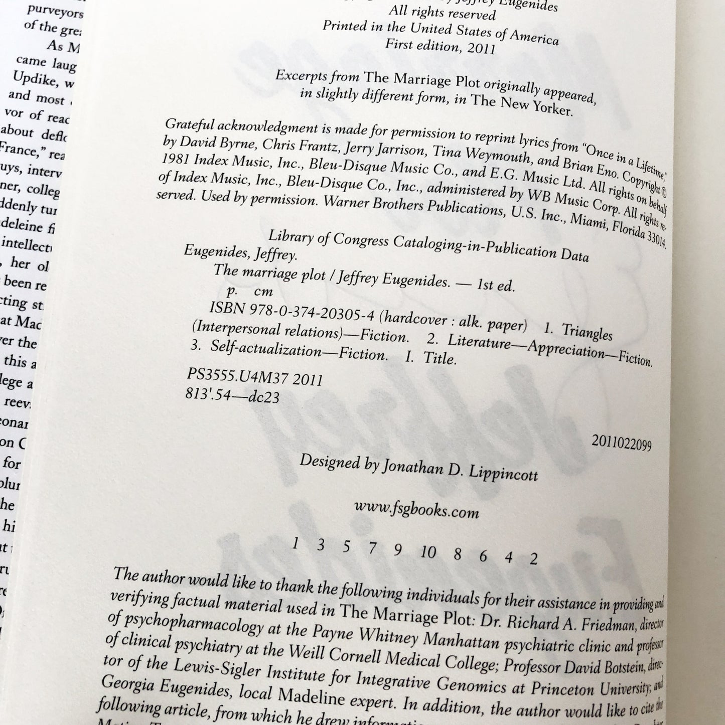 The Marriage Plot by Jeffrey Eugenides SIGNED! [FIRST EDITION]