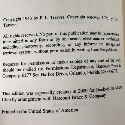 Mary Poppins Opens the Door by P.L. Travers [RARE BOOK CLUB EDITION] 2000