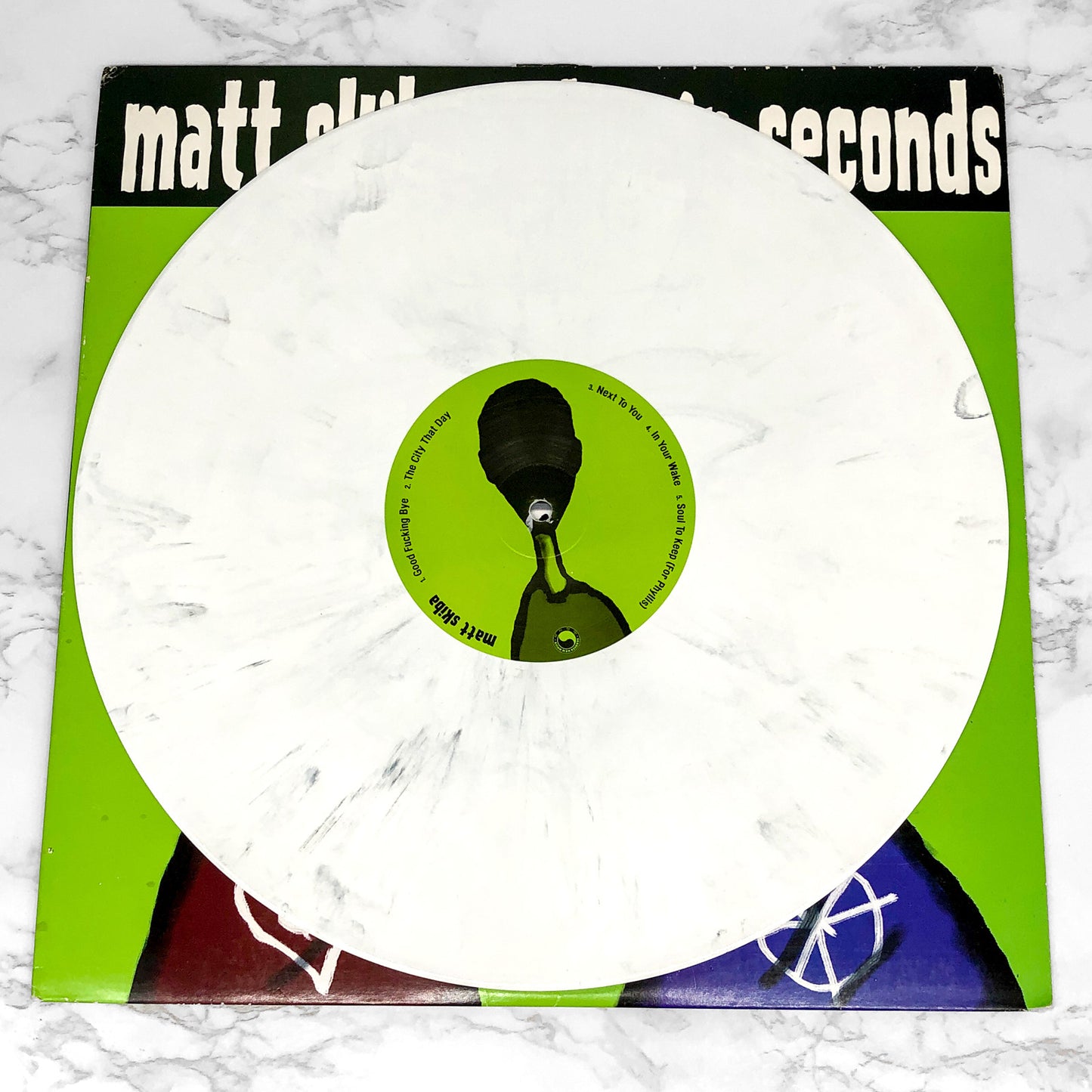 Matt Skiba & Kevin Seconds – Split [VINYL LP] 2008 • Asian Man • 2nd Pressing • 1/500 White x Charcoal Swirl