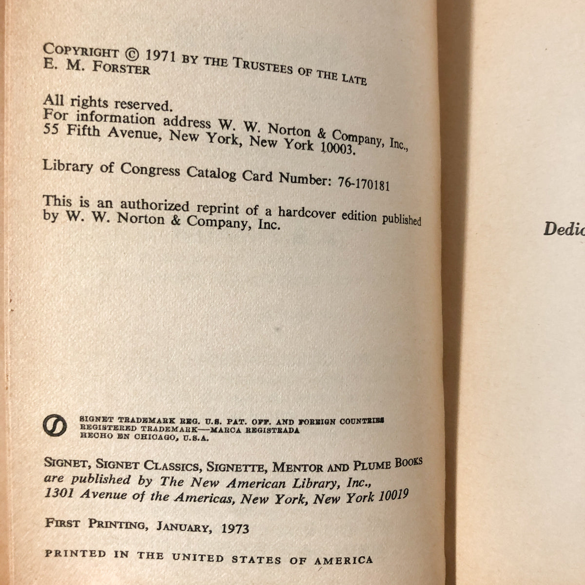 Maurice by E.M. Forster [FIRST PAPERBACK PRINTING / 1973] - Bookshop Apocalypse