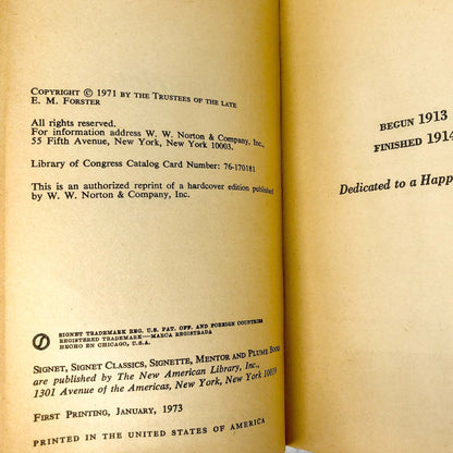 Maurice by E.M. Forster [FIRST PAPERBACK PRINTING] 1973