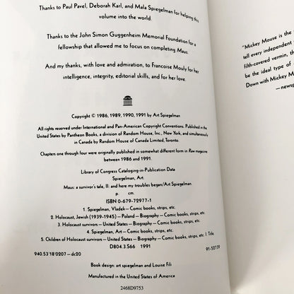 Maus II: A Survivor's Tale: And Here My Troubles Began by Art Spiegelman [TRADE PAPERBACK / 1992]