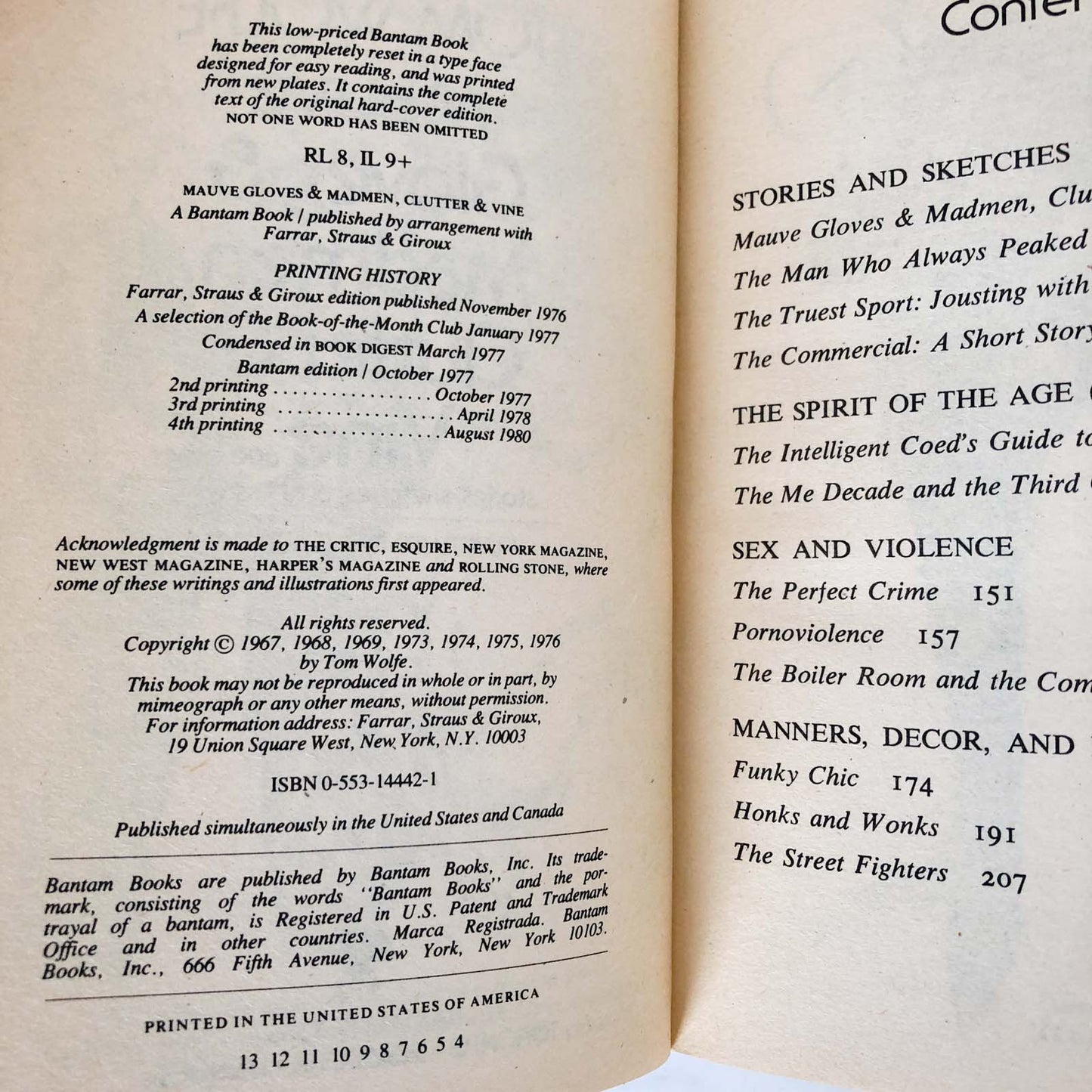 Mauve Gloves & Madmen, Clutter and Vine by Tom Wolfe [1980 PAPERBACK]