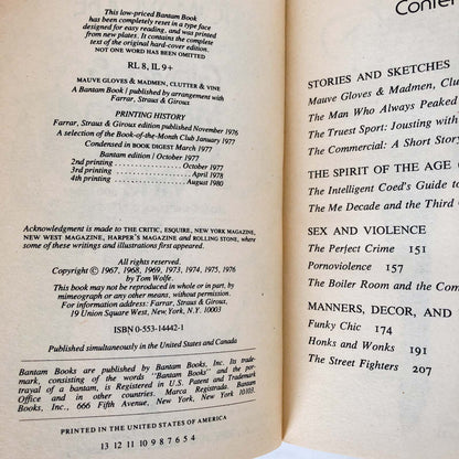 Mauve Gloves & Madmen, Clutter and Vine by Tom Wolfe [1980 PAPERBACK]