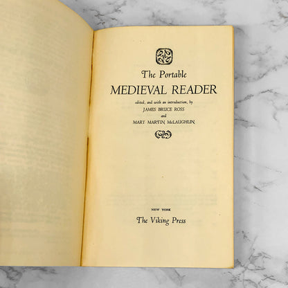 The Portable Medieval Reader edited by James Bruce Ross & Mary Martin McLaughlin [1956 VIKING PAPERBACK]