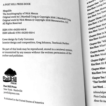 Megalife: The Autobiography of Nick Menza by J. Marshall Craig [2018 TRADE PAPERBACK]