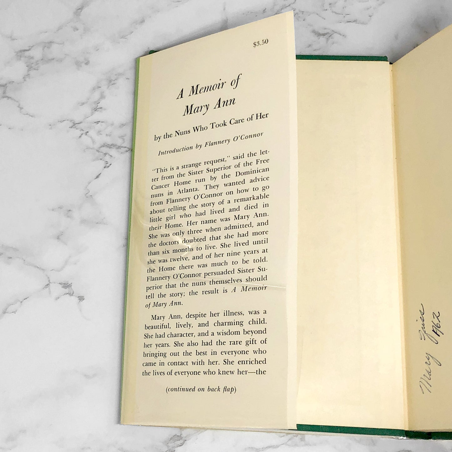 A Memoir of Mary Ann introduced by Flannery O'Connor [FIRST EDITION • FIRST PRINTING] 1961