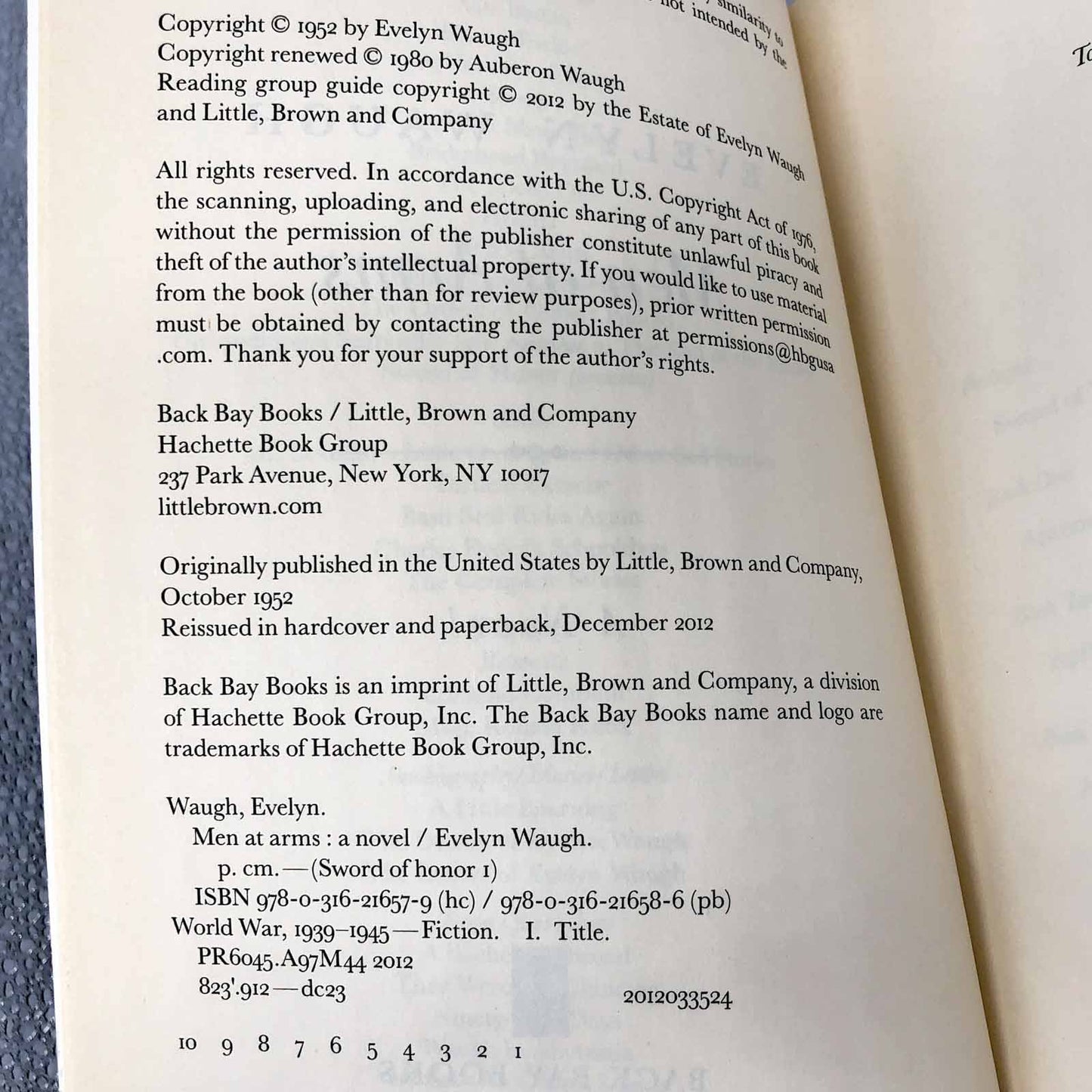 Men at Arms by Evelyn Waugh [2012 TRADE PAPERBACK]