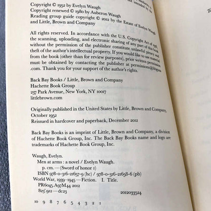 Men at Arms by Evelyn Waugh [2012 TRADE PAPERBACK]