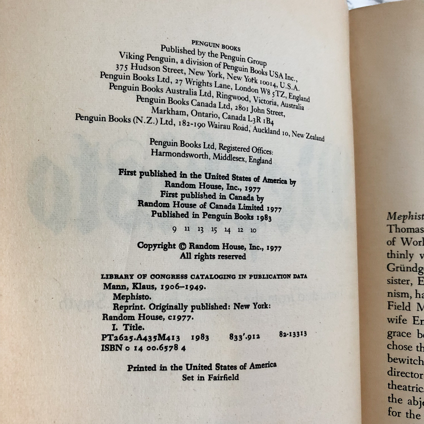 Mephisto by Klaus Mann - Bookshop Apocalypse