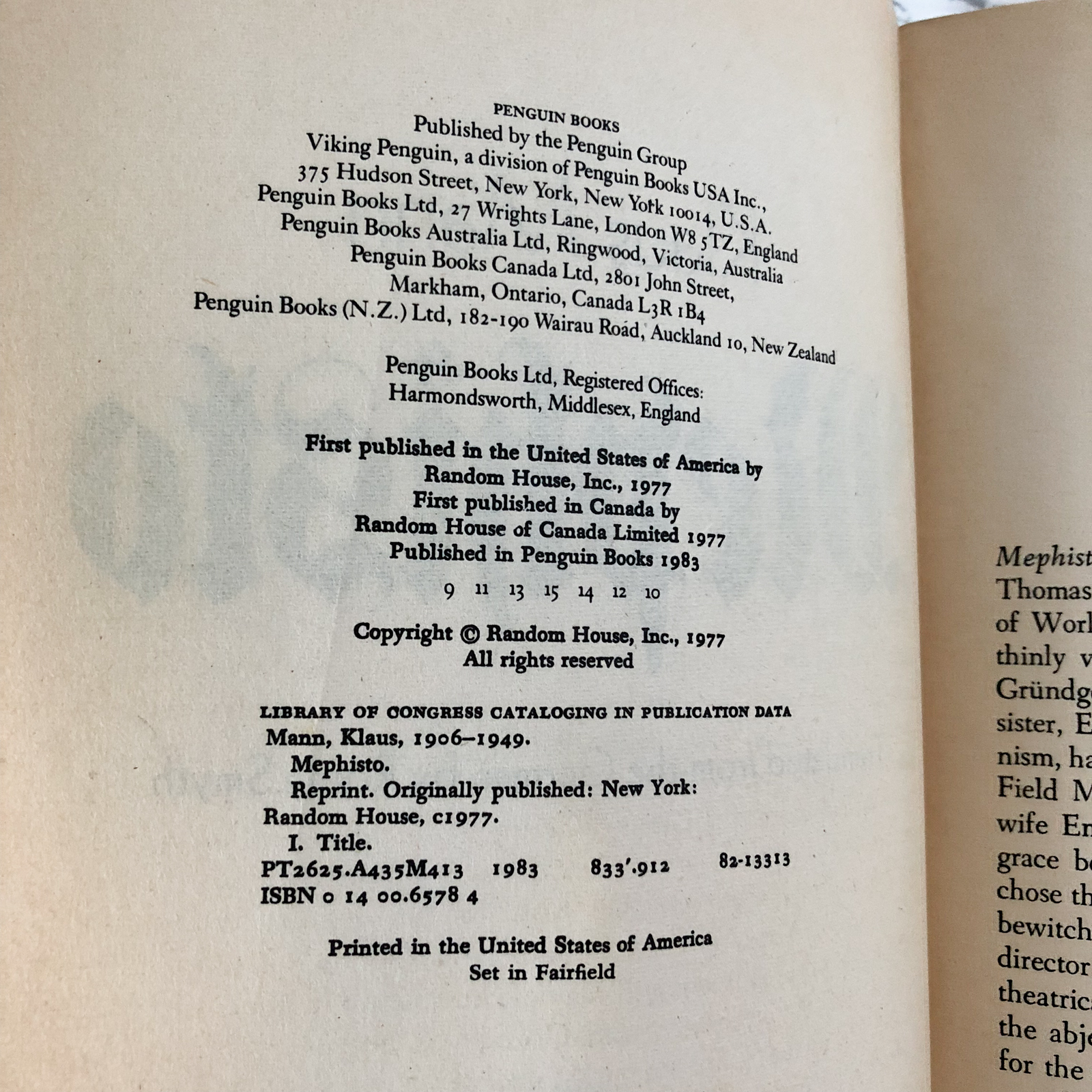 Mephisto by Klaus Mann - Bookshop Apocalypse