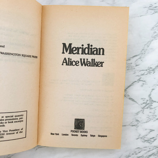 Meridian by Alice Walker [1986 PAPERBACK]