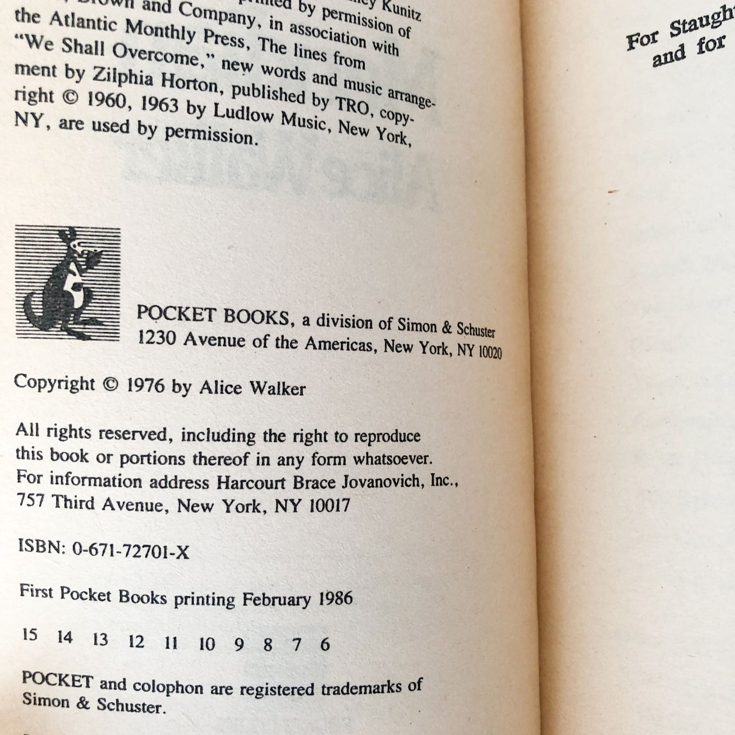 Meridian by Alice Walker [1986 PAPERBACK]