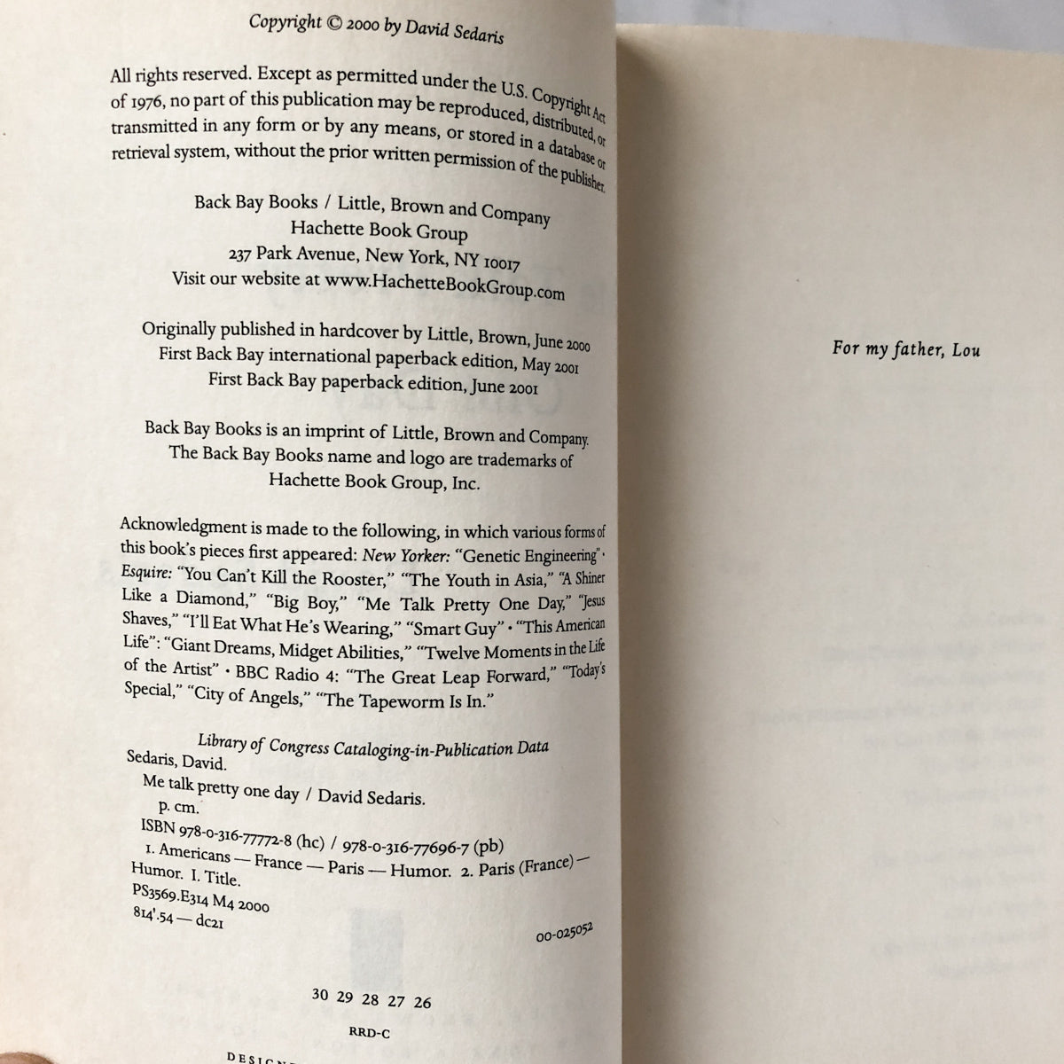 Me Talk Pretty One Day by David Sedaris [TRADE PAPERBACK / 2000] - Bookshop Apocalypse