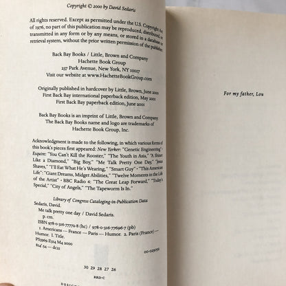 Me Talk Pretty One Day by David Sedaris [TRADE PAPERBACK / 2000] - Bookshop Apocalypse