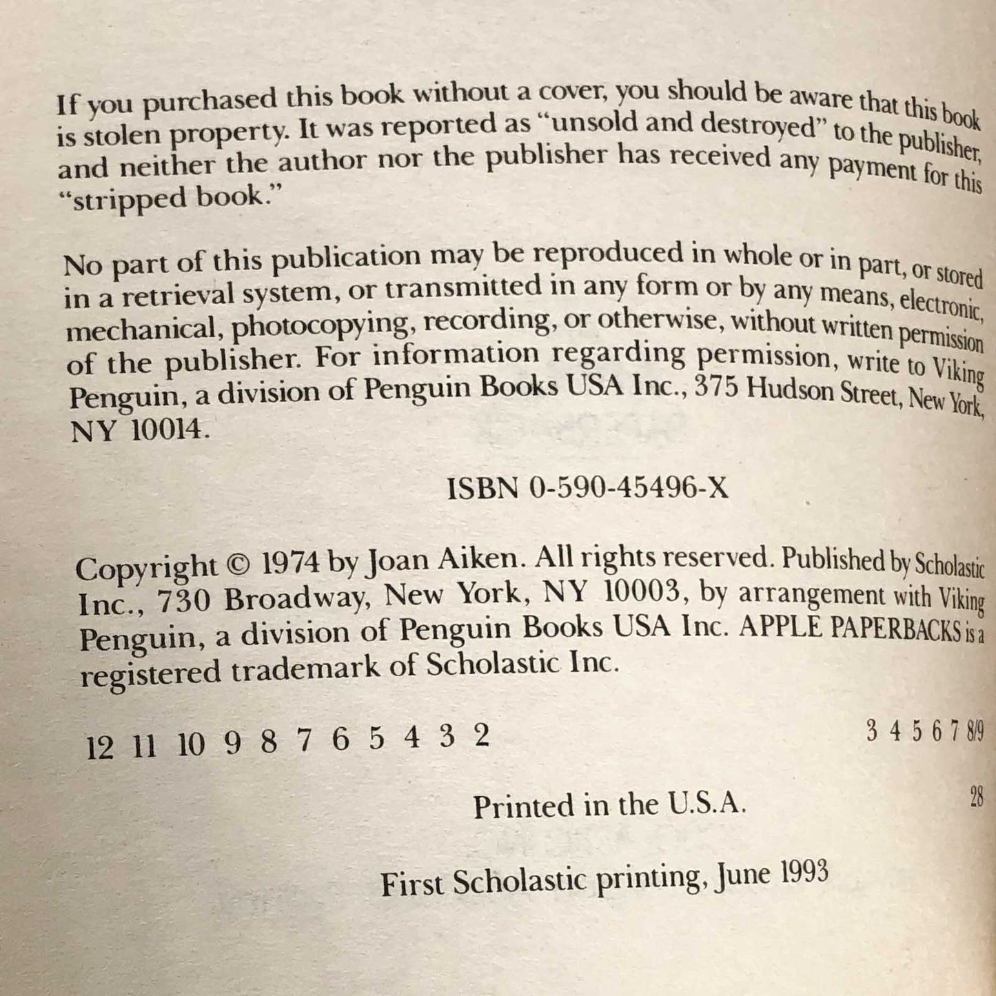 Midnight is a Place by Joan Aiken [1993 TRADE PAPERBACK]