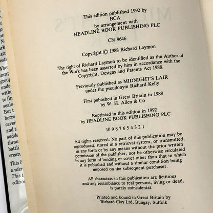 Midnight's Lair by Richard Laymon [1992 U.K. HARDCOVER]