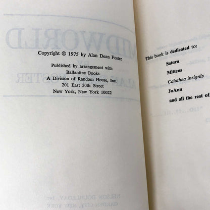 Midworld by Alan Dean Foster [1975 HARDCOVER]