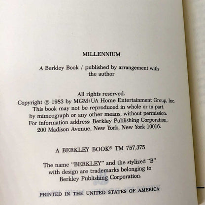 Millennium by John Varley [1983 HARDCOVER]