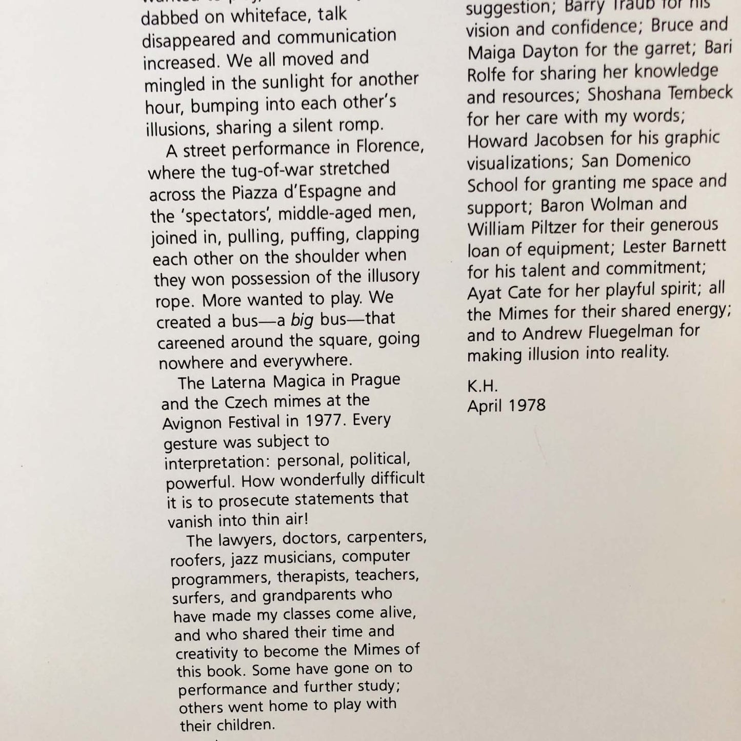 Mime: A Playbook of Silent Fantasy by Kay Hamblin [FIRST EDITION / 1978]