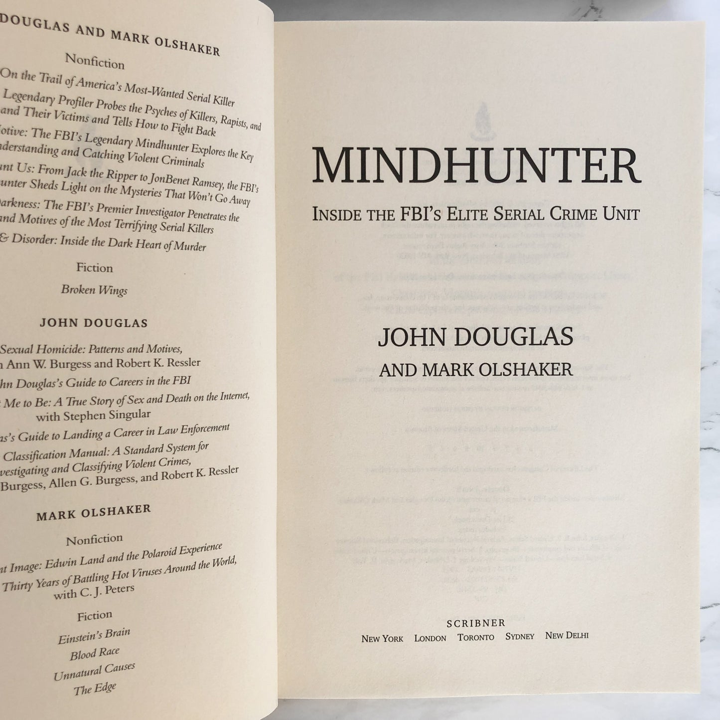 Mindhunter: Inside the FBI's Elite Serial Crime Unit by John Douglas & Mark Olshaker [HARDCOVER RE-ISSUE]