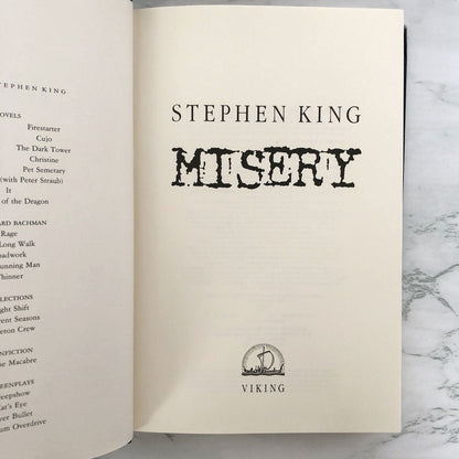 Misery by Stephen King [FIRST EDITION / FIRST PRINTING] 1987