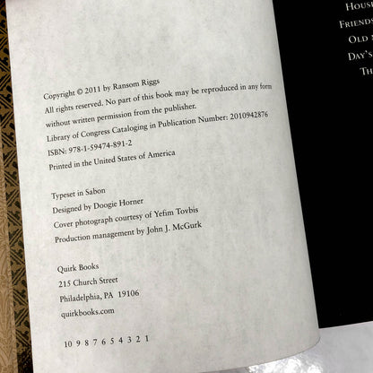 Miss Peregrine's Home for Peculiar Children by Ransom Riggs SIGNED! [LTD. FIRST EDITION /  FIRST PRINTING]