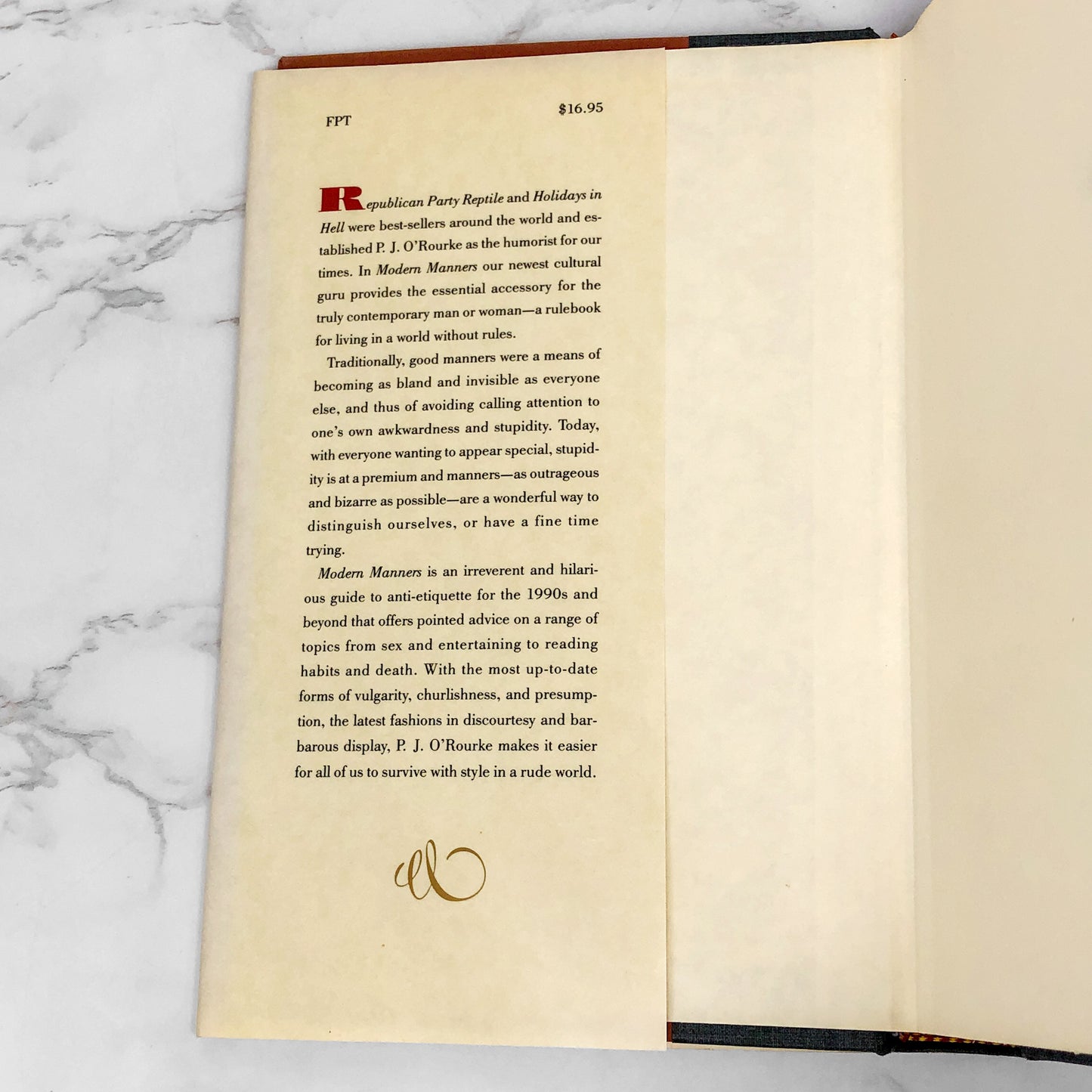 Modern Manners: An Etiquette Book for Rude People by P.J. O'Rourke [FIRST EDITION • FIRST PRINTING] 1989