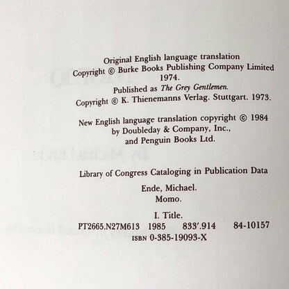 Momo by Michael Ende [U.S. FIRST EDITION] 1985 ❧ Advance Review Copy