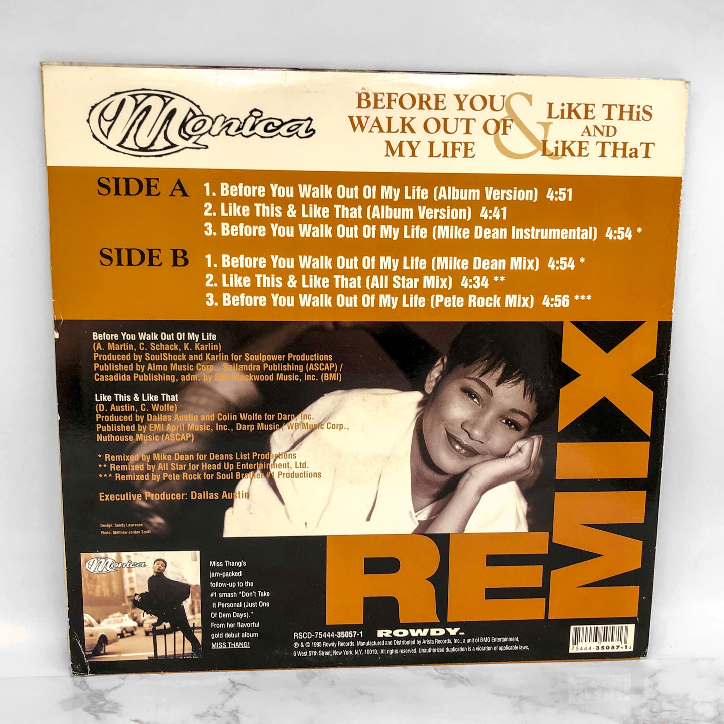 Monica – Before You Walk Out Of My Life / Like This & Like That REMIX [12" VINYL] 1995 • Rowdy Records