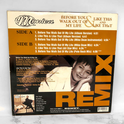 Monica – Before You Walk Out Of My Life / Like This & Like That REMIX [12" VINYL] 1995 • Rowdy Records