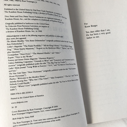 Welcome to the Monkey House by Kurt Vonnegut [2006 TRADE PAPERBACK] - Bookshop Apocalypse