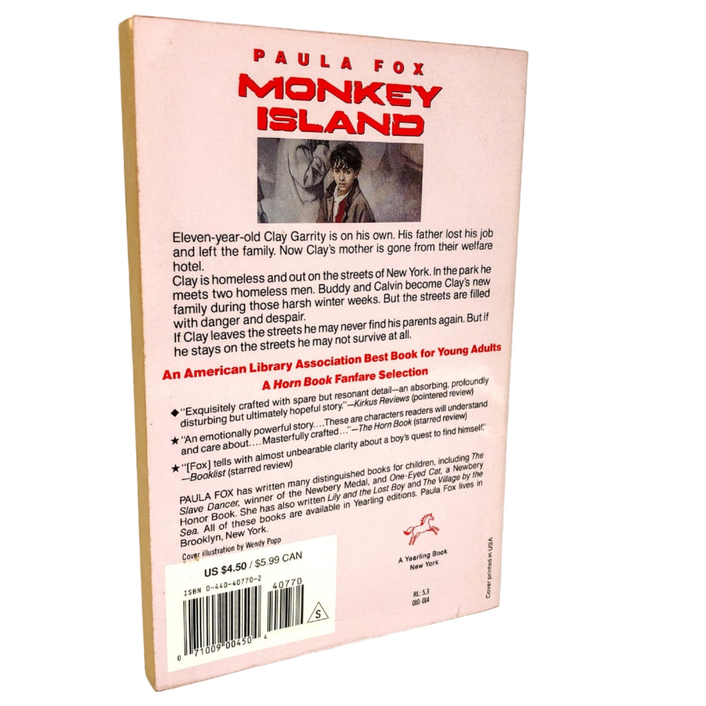 Monkey Island by Paula Fox [FIRST PAPERBACK EDITION] 1993