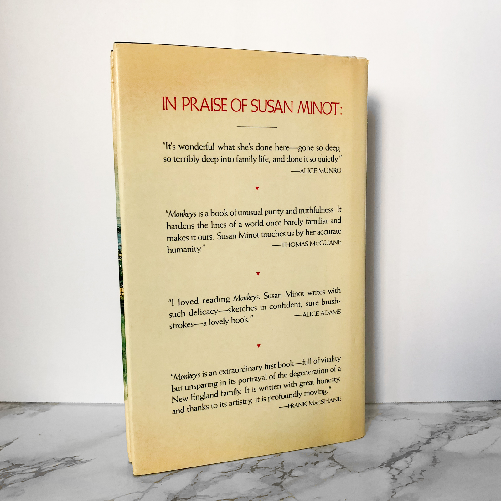 Monkeys by Susan Minot [FIRST EDITION / FIRST PRINTING / 1986] - Bookshop Apocalypse