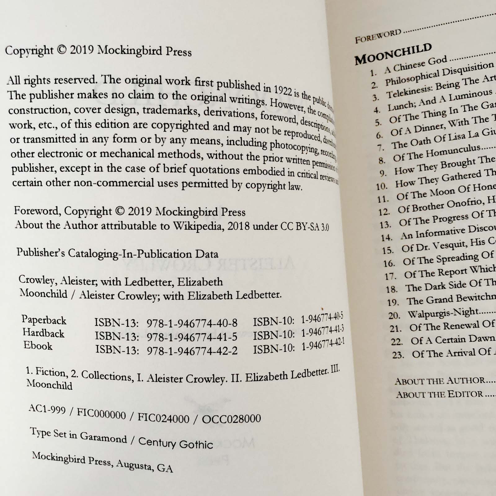 Moonchild by Aleister Crowley [TRADE PAPERBACK] The Mockingbird