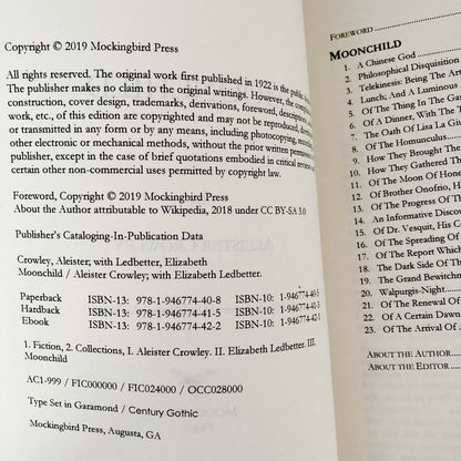 Moonchild by Aleister Crowley [TRADE PAPERBACK] The Mockingbird Press